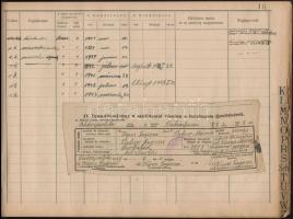 1940 Bp., Rákospalotai lakók nyilvántartási könyve 1940-1947  + szelvények