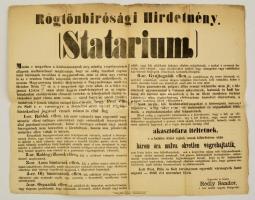 1863 Statáriumot kihirdető plakát 63x40 cm