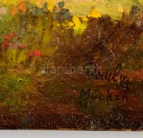 Paul jelzéssel: Délutáni séta. Olaj, fatábla, keretben,  29×40