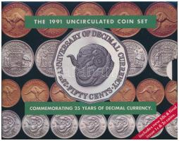 Ausztrália 1991. 1c-2$ (8xklf) forgalmi szett karton tokban T:1 Australia 1991. 1c - 1 Dollar (8xklf) coin set in cardboard case C:UNC