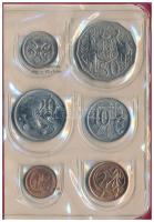 Ausztrália 1980. 1c-50c (6xklf) forgalmi szett műbőr tokban T:1 patina Australia 1980. 5 Cents - 50 Cents (6xklf) coin set in faux-leather case C:UNC patina