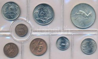 Dél-Afrika 1972. 1/2c-1R (8xklf) forgalmi sor zárt fóliacsomagolásban, közte 1972. 1R Ag T:1,1- pati...