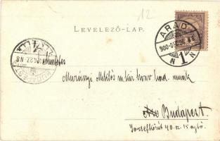 1900 Arad, Andrássy tér, hintók. Bloch H. kiadása / square, carriages (fl)