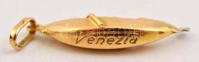 Arany (Au) 18K velencei gondola medál, jelzett, nettó: 1,6 g