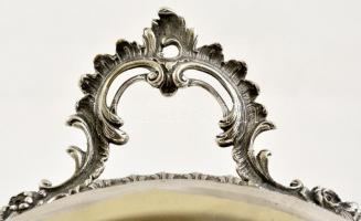 Jelzett füles edénytartó, alpakka, foltos, 35×25 cm