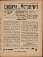 1930 Bp., Kerékpár és Motorsport, a legrégibb magyar motorsportlap XVI. évfolyamának 18. száma, deko...