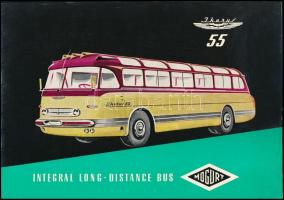 cca 1960 Az Ikarus 55 autóbusz rendkívül dekoratív angol nyelvű reklámkatalógusa, szép állapotban, 16p
