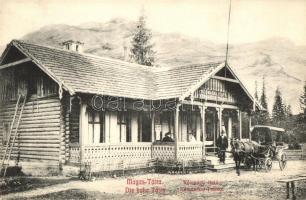 Késmárkiitató, Kezmarské Zlaby (Magastátra, Tátraváros); Késmárki itató hintóval. Feitzinger Ede 136. / restaurant with chariot