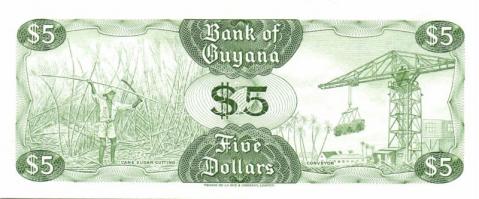 Guyana 1966-92. 1$, 5$, 10$ Sign.7,9 + 1989. 20$ Sign.9 T:I
