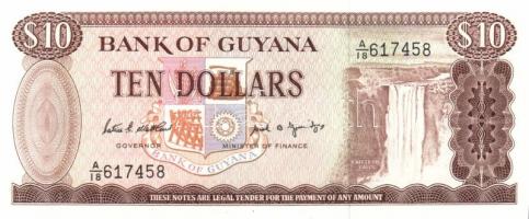 Guyana 1966-92. 1$, 5$, 10$ Sign.7,9 + 1989. 20$ Sign.9 T:I