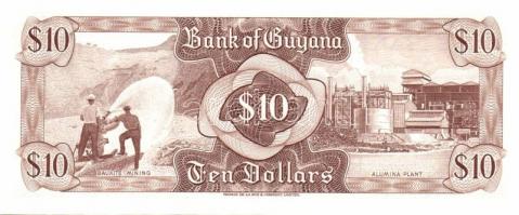 Guyana 1966-92. 1$, 5$, 10$ Sign.7,9 + 1989. 20$ Sign.9 T:I
