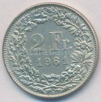 Svájc 1961B 2Fr Ag T:1- 
Switzerland 1961B 2 Francs Ag C:AU