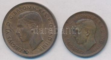 Ausztrália 1938. 1/2p Br "VI. György" + 1938. 1p Br "VI. György" T:2 
Australia...