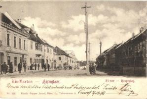 1901 Kismarton, Eisenstadt; Fő tér, szálloda, üzletek / Hauptplatz / main square with shops and hotel