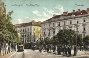 Temesvár, Timisoara; Jenő herceg tér, villamos. Gerő Manó kiadása / square, tram (fl)