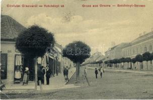 Orsova, Széchenyi út, üzlet. W. L. 1528. / street view, shop + Deutsche Hafenkomandantur (EK)