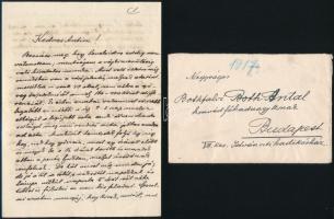 1917 Besztercebányáról írt levél, érdekes okfejtéssel a keresztény és zsidó kereskedők mentalitásáról