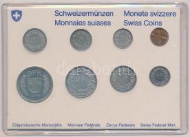 Svájc 1982. 1r - 5Fr (8xklf) forgalmi szett, karton tokban T:1 Switzerland 1982. 1 Rappen - 5 Francs...