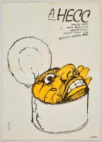 1989 Ducki Krzysztof (1957-): A hecc, magyar film plakát, rendezte: Gárdos Péter, főszerepben: Reviczky Gábor, Armin Müller-Stahl, hajtásnyommal 82,5x58 cm