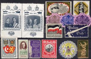 15 db I. világháborús propaganda levélzáró / 15 Stk. 1. WK Propagandavignetten