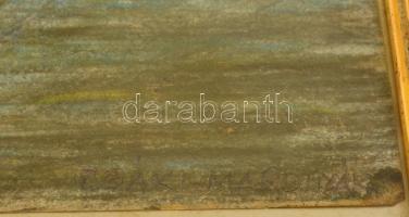 Csáki jelzéssel: Éjszakai villamos. Pasztell papír, sérült, 16×17 cm