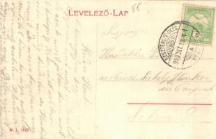 Szamosújvár, Gherla; A fegyintézet sétakertje. W. L. 1875. / prison's garden, jail (r)