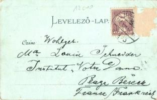 1900 Brassó, Kronstadt, Brasov; Városháza, Honterus szobor, Fekete és fehér bástya / Rathaus, Honter...