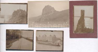cca 1900 Pozsony - Dévény (Felvidék), 5 db fotó, 4,5×6 és 5,5×8,5 cm