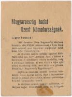1944 Magyarország hadat üzen Németországnak, szovjet röplap a magyar katonák átállásra buzdítására