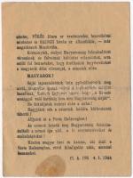 1944 Magyarország hadat üzen Németországnak, szovjet röplap a magyar katonák átállásra buzdítására