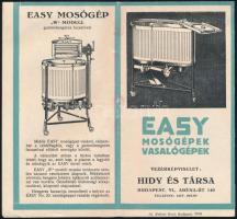 1930 Easy mosógépek, vasalógépek kihajtható képes reklámfüzet