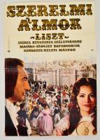 1970 Szerelmi álmok - Liszt, magyar-szovjet film plakát, rendezte: Keleti Márton, hajtásnyomokkal, 81,5x56,5 cm