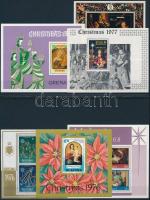 1968-1977 Christmas 1 mini sheet + 6 blocks, 1968-1977 Karácsony motívum 1 kisív + 6 db klf blokk