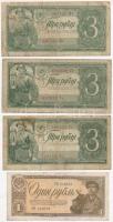 Szovjetunió 1938. 1R + 3R (3x) T:III Soviet Union 1938. 1 Ruble + 3 Rubles (3x) C:F