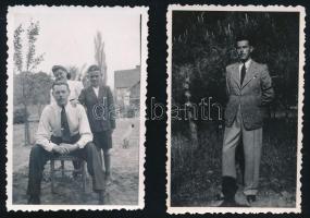 1941 Nyíregyháza, életképek, 6 db fotó, 9×14 és 8,5×6 cm