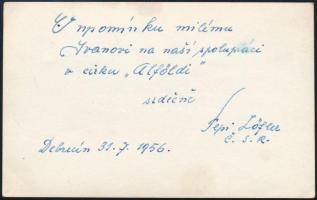 1956 Varieté Orfeum, Pepi Löfler, dedikált fotó, 8x12 cm