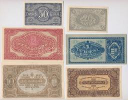 9db-os vegyes magyar korona bankjegy tétel T:I--III mind szép papír