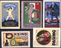 Bajorország  / Bayern München Pasing 5  klf. levélzáró / 5 versch. Vignetten