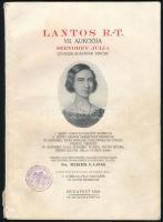 Lantos R.T. VII. aukciója - Szendrey Julia levelesládájának kincsei Szendrey Julia születésének századik évfordulójára bevezetéssel és magyarázó jegyzetekkel ellátta Dr. Mikes Lajos Bp. 1928 december. Lantos. 76 l. 2 sztl. lev. Számos facsimilével. Kiadói kartonálásban, Szendrey Julia arcképével...