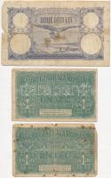 Románia 1927. 20L + Német megszállás 1917. 1L (2x) egyik felülbélyegzett T:III,III-,IV
Romania 1927...