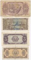Románia 1952. 1L + 3L + 10L + 1966. 5L T:III,III-
Romania 1952. 1 Leu + 3 Lei + 10 Lei + 1966. 5 Le...