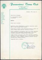 1983-1992 Ferencvárosi Torna Club két kiadványa + levél fejléces papíron