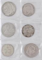 36db-os vegyes magyar és külföldi ezüst érme gyűjtemény albumba rendezve, közte 1879KB 1Ft Ag "...