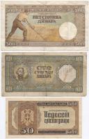 Szerbia / Német megszállás 1942. 50D + 500D + 1943. 100D T:III
Serbia / German occupation 1942. 50 ...