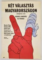 1987 Két választás Magyarországon, magyar film plakát, rendezte: Kovács András, 81,5x56,5 cm