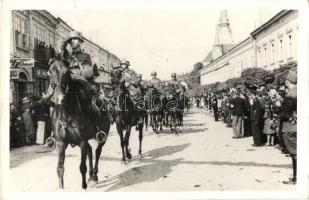 1940 Máramarossziget, Sighetu Marmatiei; bevonulás / entry of the Hungarian troops. photo + Máramarossziget visszatért So. Stpl.