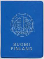 Finnország 1973. 1p - 5M (7xklf) forgalmi sor műbőr tokban T:1 Finland 1973. 1 Penni - 5 Markkaa (7xdiff) coin set in faux leather case C:UNC