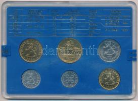 Finnország 1984. 5p - 5M (6xklf) forgalmi sor műanyag tokban T:1
Finland 1984. 5 Pennia - 5 Markkaa...