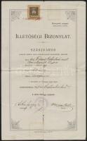 1907 Szászváros, Illetőségi bizonyítvány okmánybélyeggel