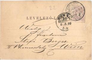 1899 Komárom, Komárno; Nagy Duna vashíd, gőzhajó, Takarékpénztár, üzletek, Nádor utca. Spitzer Sándo...